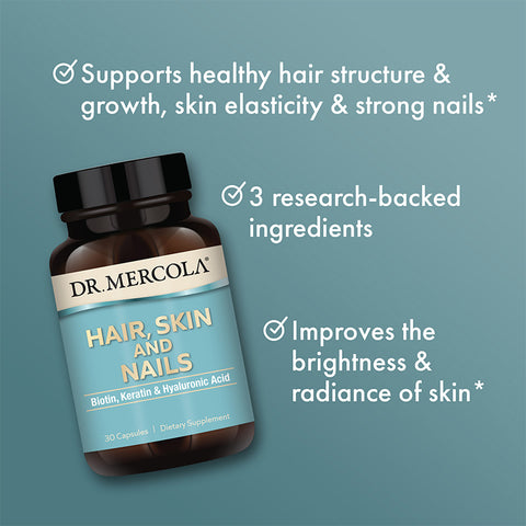 Hair, Skin and Nails (Biotin, Keratin & Hyaluronic Acid) - 30 kapsler - 30 dager