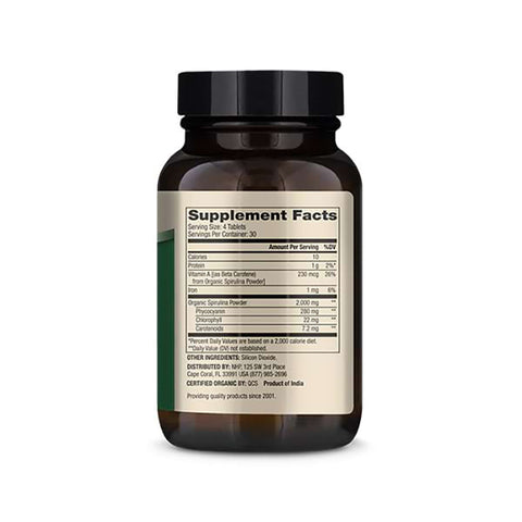 Organic Spirulina - 120 kapsler - 30 dager