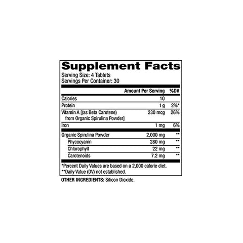 Organic Spirulina - 120 kapsler - 30 dager