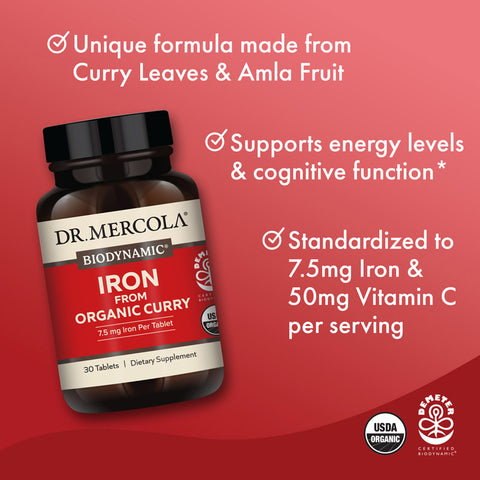 Biodynamic® Iron from Organic Curry - Jerntilskudd - 30 kapsler