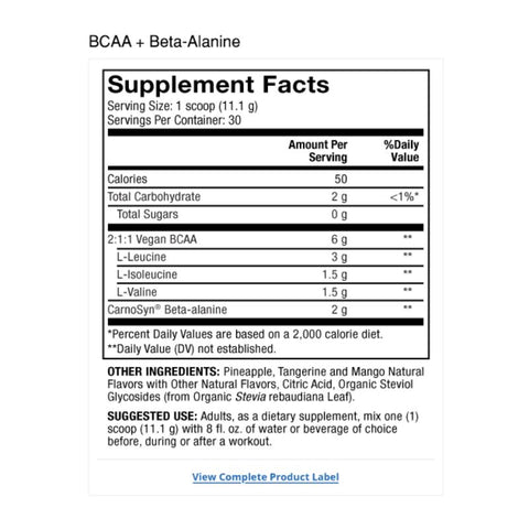 Pure Power BCAA + Beta-Alanine - 330g