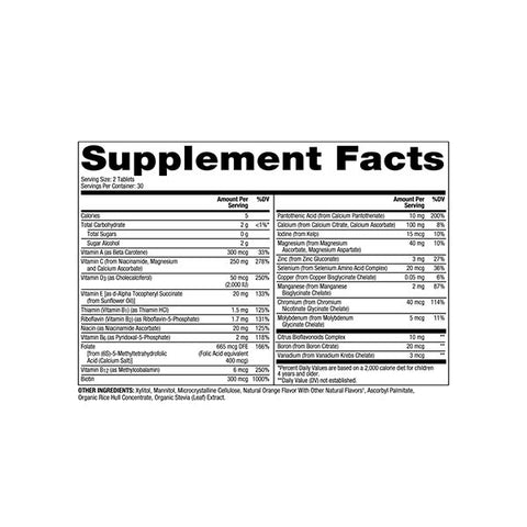 Tyggbar multivitamin for barn - Uten sukker - 60 tabletter