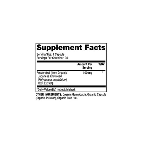 Organic Resveratrol - 30 kapsler
