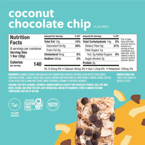 Coconut Chocolate Chip - Keto Bar - 8 Barer