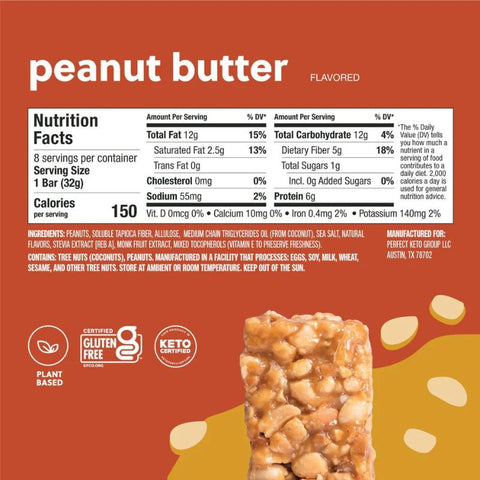 Peanut Butter - Keto Bar - 8 Barer