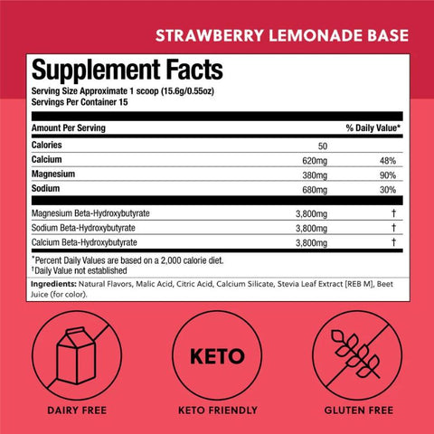 BHB Ketoner Drink Mix - Strawberry Lemonade