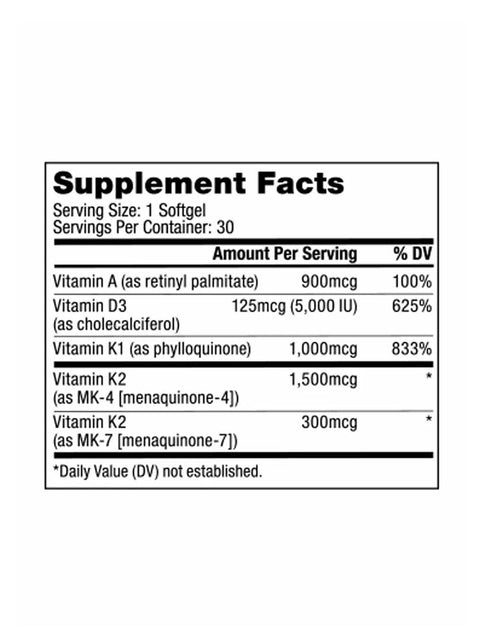 Vitamin A, D og K - 30 kapsler