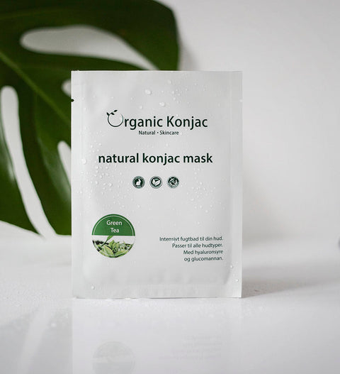 Organic Konjac Green Tea-maske – detalj