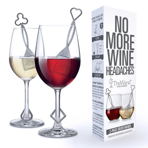 The Wand - 3-Pack Silver - Fjern histaminer og sulfitter fra vin