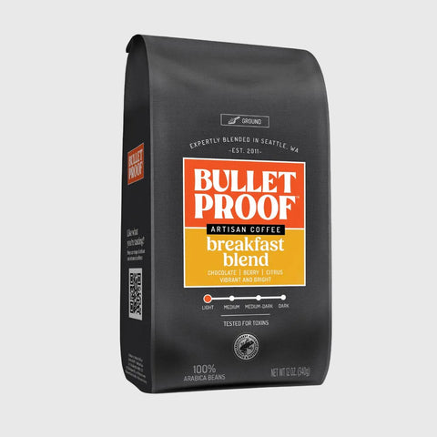 Bulletproof Breakfast Blend kaffe, malt, lys brenning