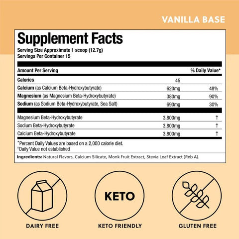 BHB Ketoner Drink Mix - Vanilla - 191g