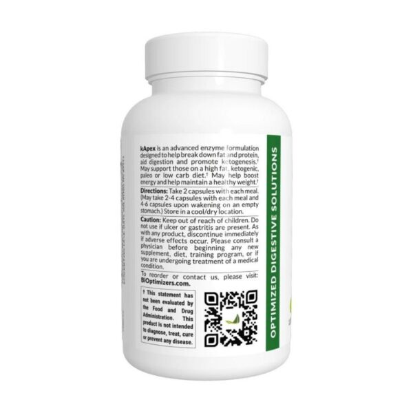 BiOptimizers kApex® - Enzymer for keto (120 kapsler) - Image 2