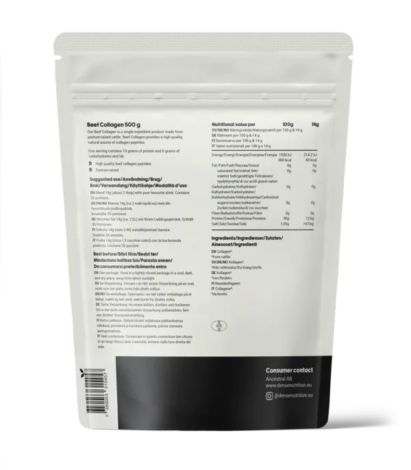 DENSE - Collagen Protein - Kollagen protein fra storfe - 500g - Image 2