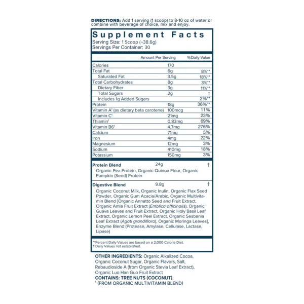 Organifi - Complete Chocolate Protein -  Planteprotein - Sjokoladesmak - 1170g - Image 2