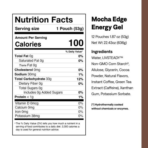 UCAN - Edge Energy Gel - Mocha + Caffeine - 12 pack - Image 2